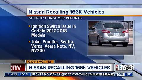 Nissan recalling 166K vehicles