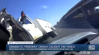 Dash camera captures moments before massive crash