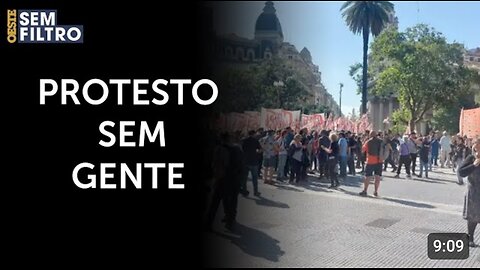 Protesto contra Javier Milei na Argentina fracassa | #osf