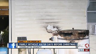 Punta Gorda family without water, home after fire