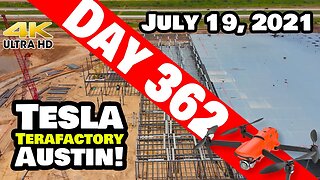 Tesla Gigafactory Austin 4K Day 362 - 7/19/21 - Tesla Terafactory TX - CYBERTRUCK FACTORY UPDATE!