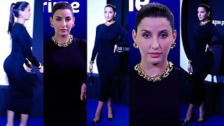 Nora Fatehi Look In Black Hugging Bodycon Dress Arrives At Priyanka Chopra's Citadel Premiere