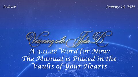 Podcast 01.16.24: A 3.11.22 Word for Now: The Manual is Placed in the Vaults of Your Hearts
