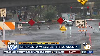 Storm hits San Diego County, leads to flooding and crashes
