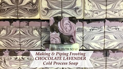 How to Make CHOCOLATE LAVENDER Goat Milk Soap w/ Hanger Swirl & Piping / Frosting | Ellen Ruth Soap
