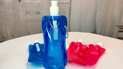 Portable Collapsible 480ml Travel Water Pouch Bottles review