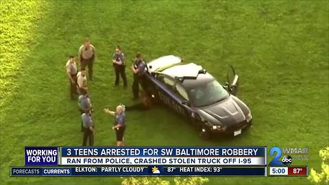 3 Baltimore robbery suspects crash during police chase in Howard Co.