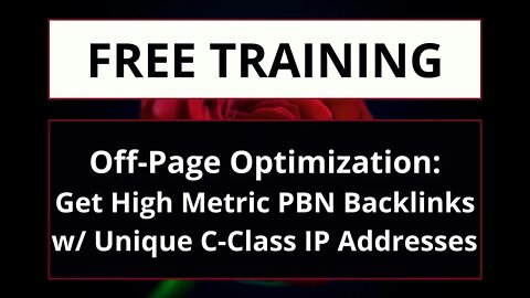 Off-Page Optimization: How to Get High Metric PBN Backlinks w/ Unique C-Class IP Addresses (SEO)