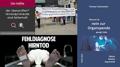 Widerspruch gegen die Organspende, der Handel damit ist Mord, Folter und Sadismus