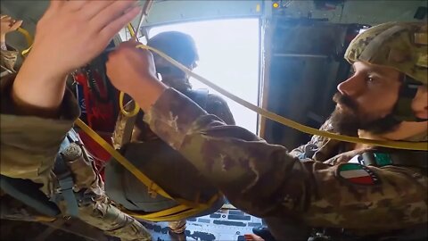 U.S. Army Jumpmaster Leading Paratroopers During Exercise Falcon Leap in the Netherlands