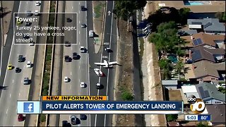 Audio: Pilot alerts tower of I-8 emergency landing