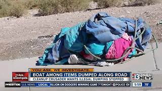 Boat and other trash dumped on Northeast valley roadway