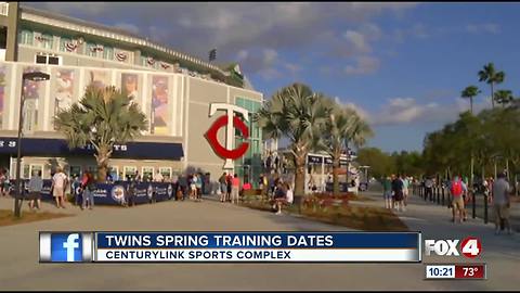 Twins announce spring training 2019 schedule