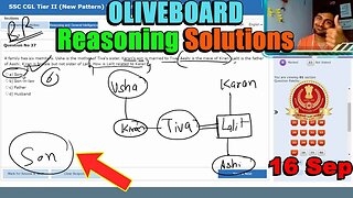 86/90🔥 Reasoning Solutions SSC CGL Tier 2 Oliveboard 16 Sep | MEWS Maths #ssc #oliveboard #cgl2023