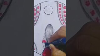 Girl Drawing in a Circle