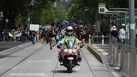 Police Escort the People - Freedom March Melbourne Australia - 06/11/2021