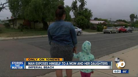 Man exposes himself to mom and daughters