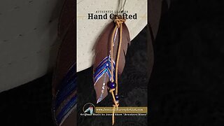 DEEP BLUE, 4 inch, leather feather clip