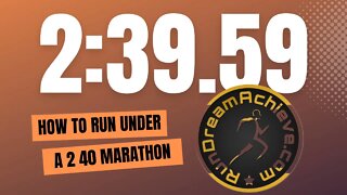 How to Run Under a 2 40 Marathon and Hold 6:06 Mile Pace