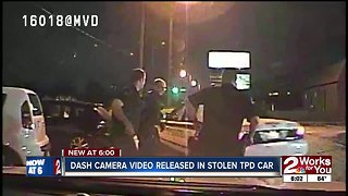 Police video captures Tulsa suspect stealing patrol car