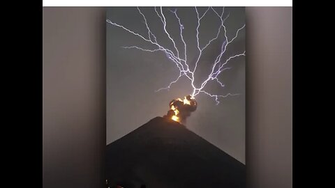 ERUPTING VOLCANO CREATES IT'S OWN LIGHTNING - SEE THE VIDEO HERE