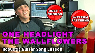 Wallflowers One Headlight guitar song lesson with strumming patterns