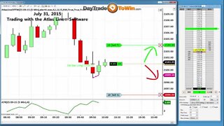 E-mini SP Live Trade with Atlas Line - How to Enter Long Managing a Trade