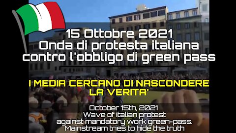 15 ottobre 2021 – Obbligo Green pass, la ferma protesta parte dai Lavoratori Portuali di Trieste.