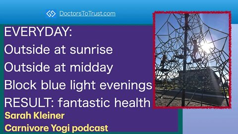 SARAH KLEINER 2 | Outside at sunrise; Outside at midday; Block blue light evenings: fantastic health