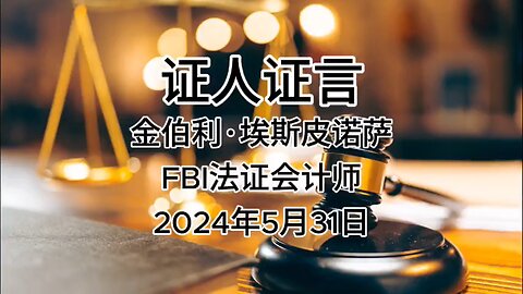 2024年5月31日：郭文贵先生庭审，检方第七位证人金伯利·埃斯皮诺萨（FBI法证会计师）证词，AI音频中文朗读