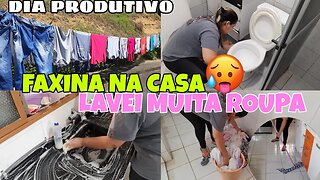 FAXINA NA CASA 🥵|| LAVEI MUITA ROUPA😰 DIA PRODUTIVO