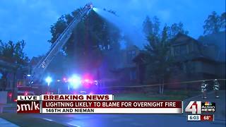 Fire officials: Lightning likely the cause of Overland Park house fire