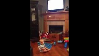 Baby looks at TV everytime mom says "Xbox"