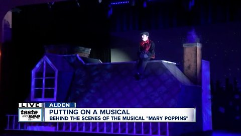 Student led production of Mary Poppins flying high