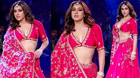 Sara Ali Khan ने रैंप पर लगाई आग, पिंक लहंगा पहन शो स्टॉपर बनीं | Lakme Fashion Week 2023 😍🔥