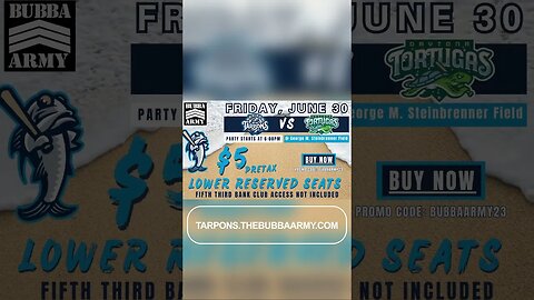 Bubba Army Night RETURNS! Joins Us on June 30th with the Tampa Tarpons - #Shorts