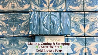 How to Make 🌿RAINFOREST 🌿Goat Milk Cold Process Soap w/ Hanger Swirl | Ellen Ruth Soap