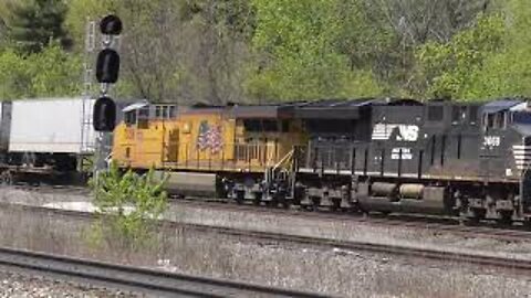 Norfolk Southern Intermodal Train With UP Power from Berea, Ohio May 7, 2022