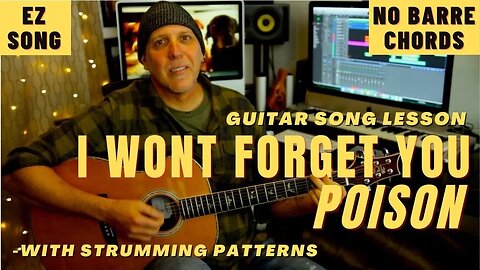 Poison I Wont Forget You Guitar Song Lesson with lick & Tabs - Easy