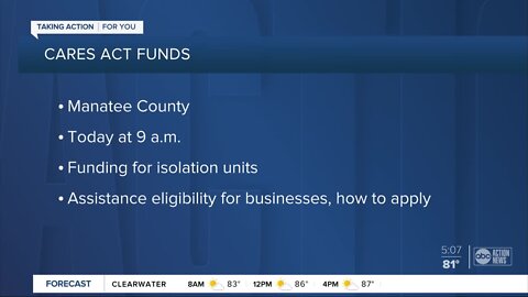 Manatee County holding CARES Act funding informational sessions for businesses owners and residents