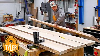 Trying to Glue up the Largest Slab Table I have ever Made and Keep it Flat! EXTREME Weight!