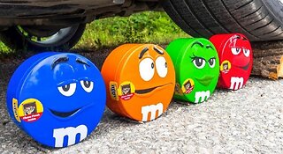 Crushing Crunchy and soft things by car! Experiment car vs m&m