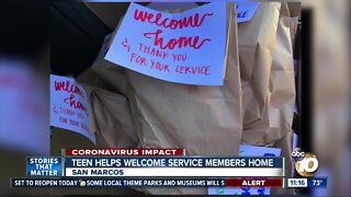 Teen helps welcome service members home