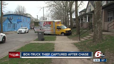Suspect caught after box truck with 3 tires involved in chase with police