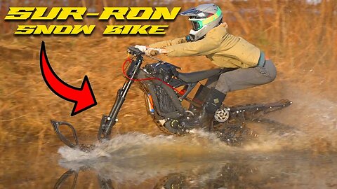 Water Skipping my 72V Sur-Ron SNOW BIKE!! It's Ruined....