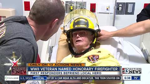 World War II vet named honorary firefighter