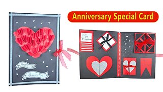 How to Make Anniversary Special Card/DIY Paper Card/Easy Paper Crafts