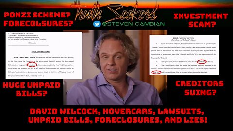 David Wilcock : Hovercars, lawsuits, unpaid bills, foreclosures, and LIES!