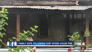 Fire destroys home in North Fort Myers
