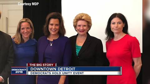 Michigan Democrats unite at downtown event day after primary